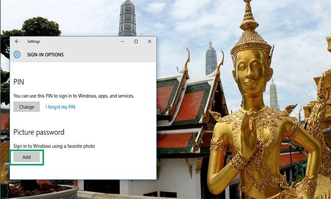 How to change Password in Windows 10 to a Picture Password