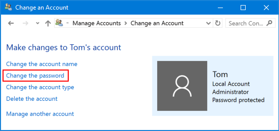 How to Change Another Users Password in Windows 10