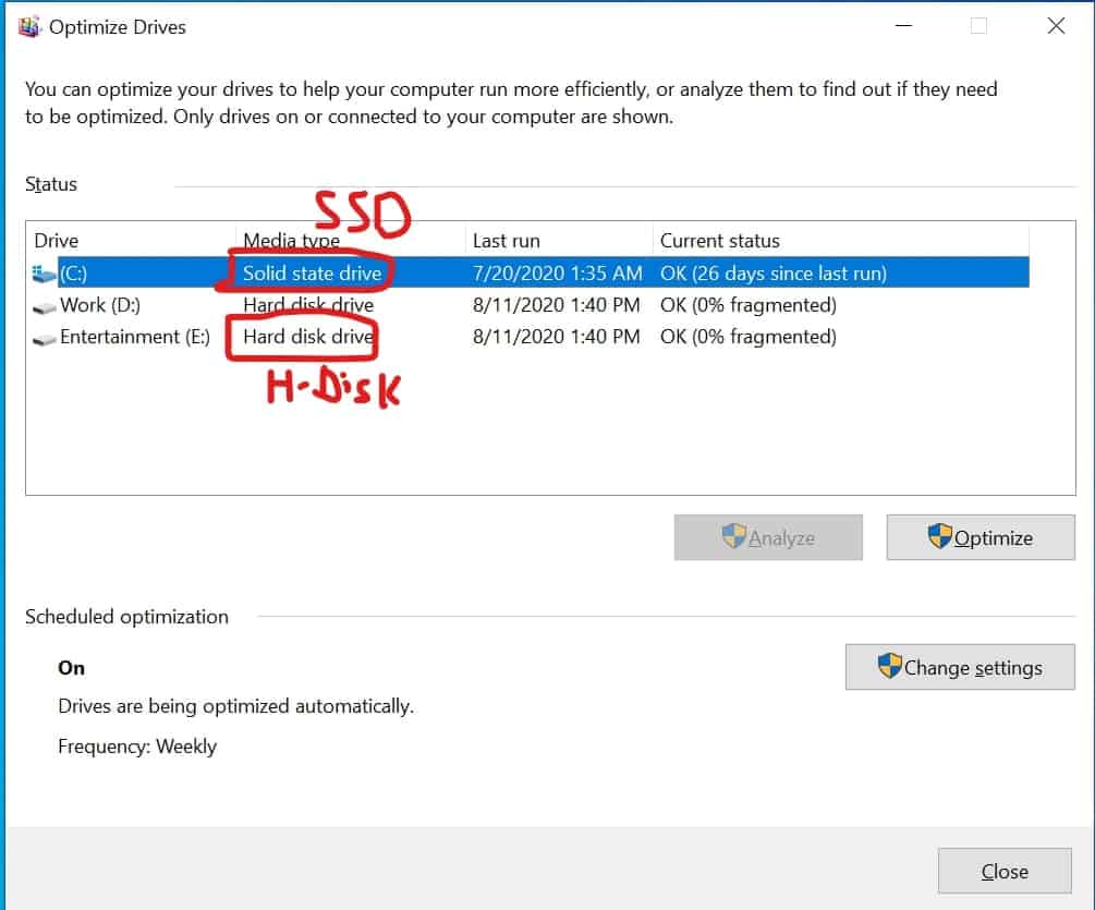 find if your drive is ssd or hdd