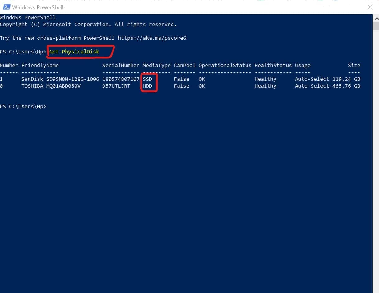 how find if your Drive is SSD or HDD